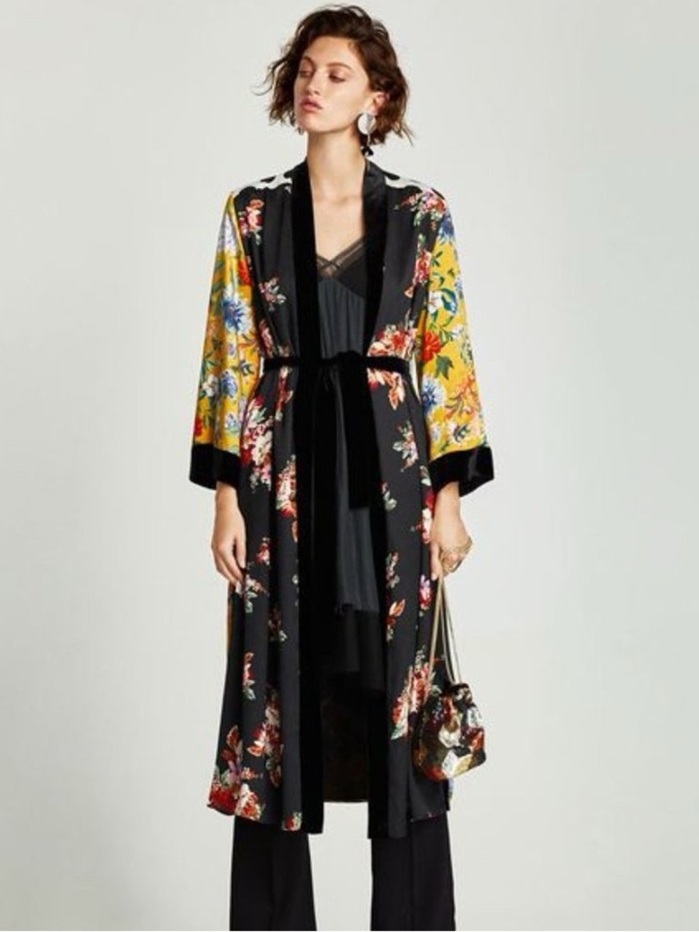 NWT Zara Contrasting Patchwork Kimono - Picture 11 of 12